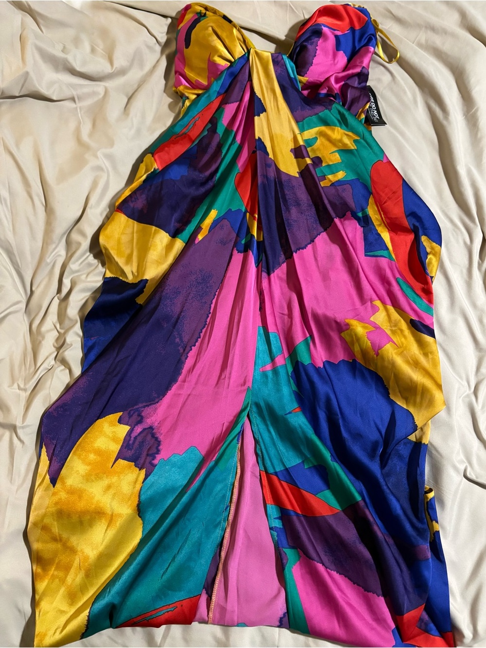 NWT Gabrielle Union New York & Company XL Colorful Abstract High-Low Maxi Dress - Picture 4 of 11